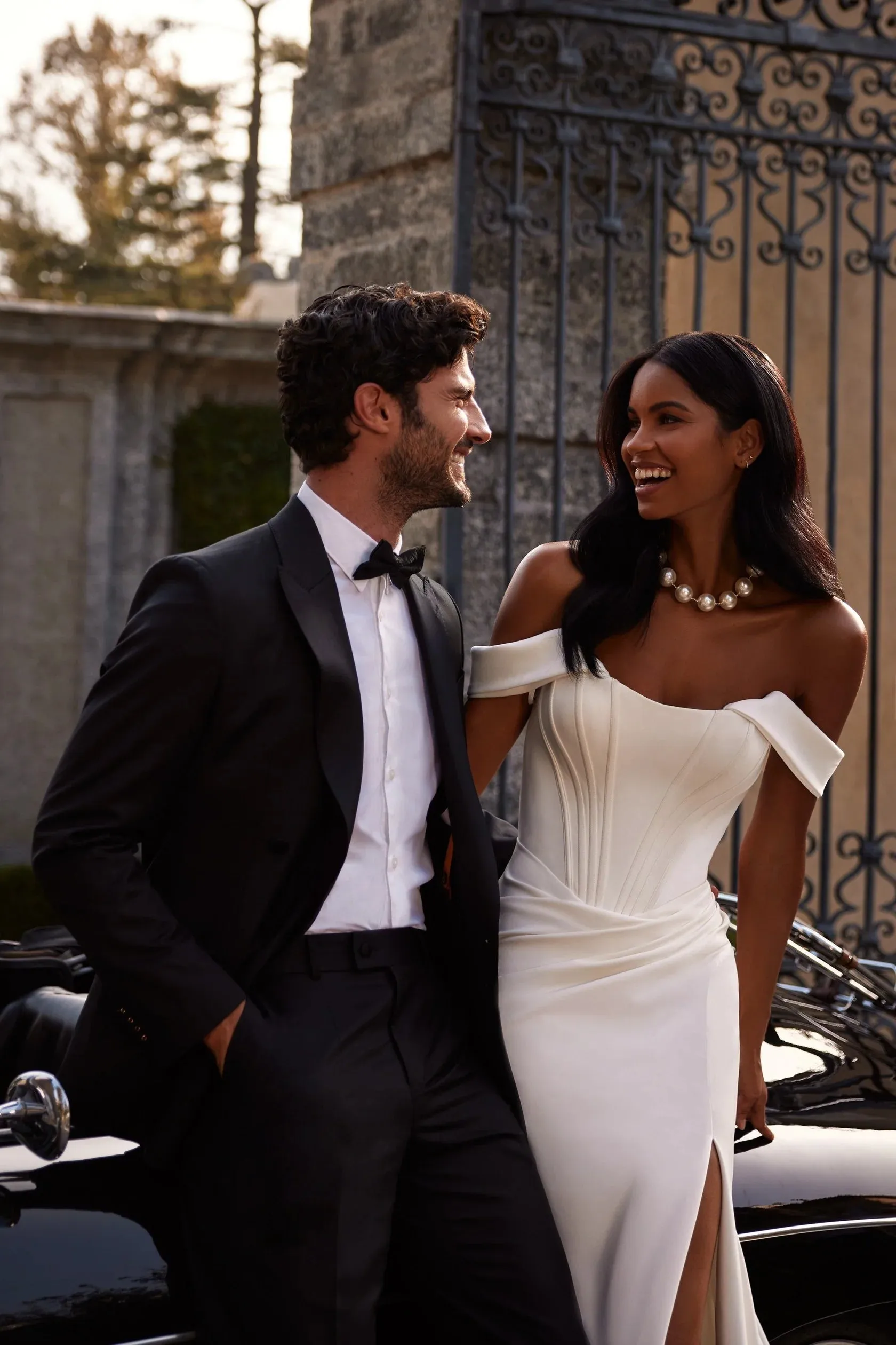 Sherri Hill Off the Shoulder Corset Bridal Gown with Slit 81129 sold by Terry costa product image thumbnail 3