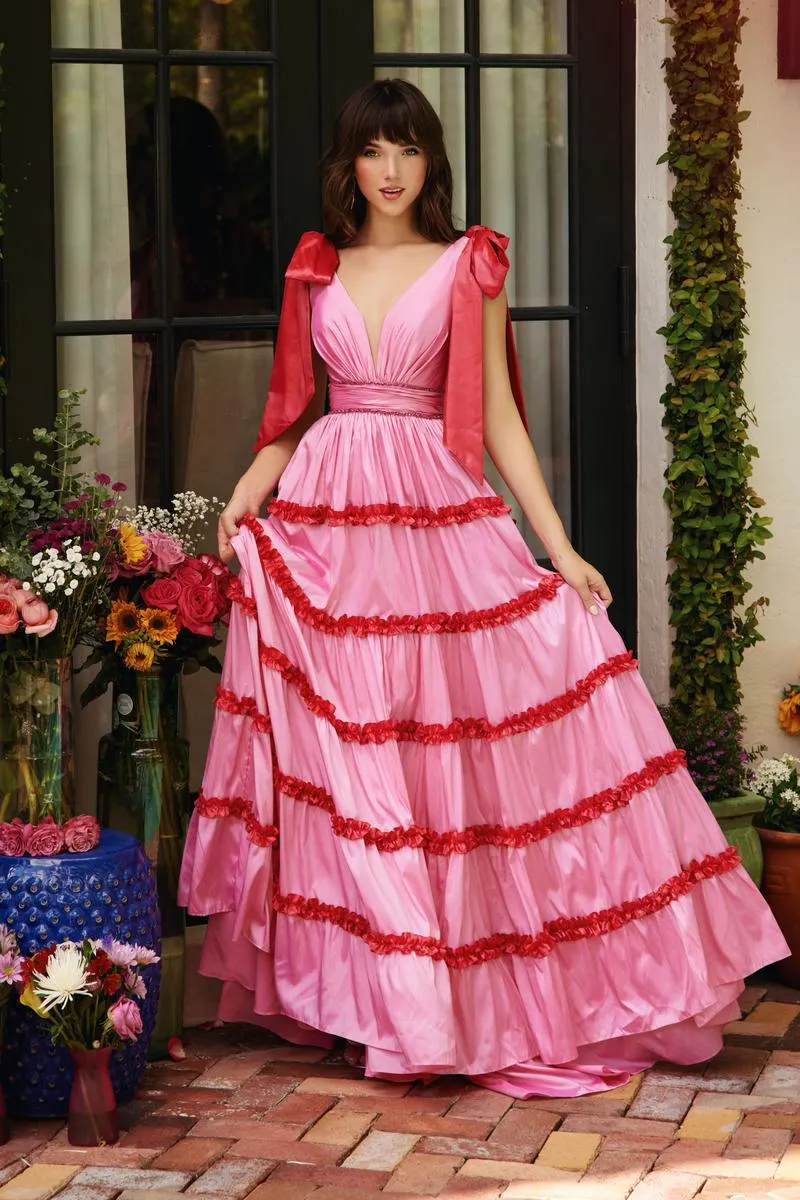 Ava Presley Ruffle Long Prom Dress 40091 sold by Terry costa