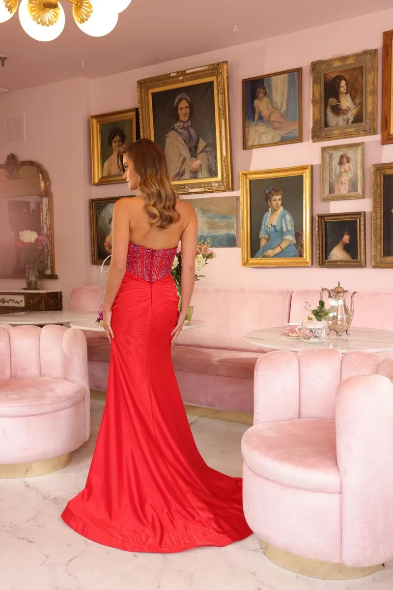 Ava Presley Beaded Halter Prom Dress 40114 sold by Terry costa product image thumbnail 2