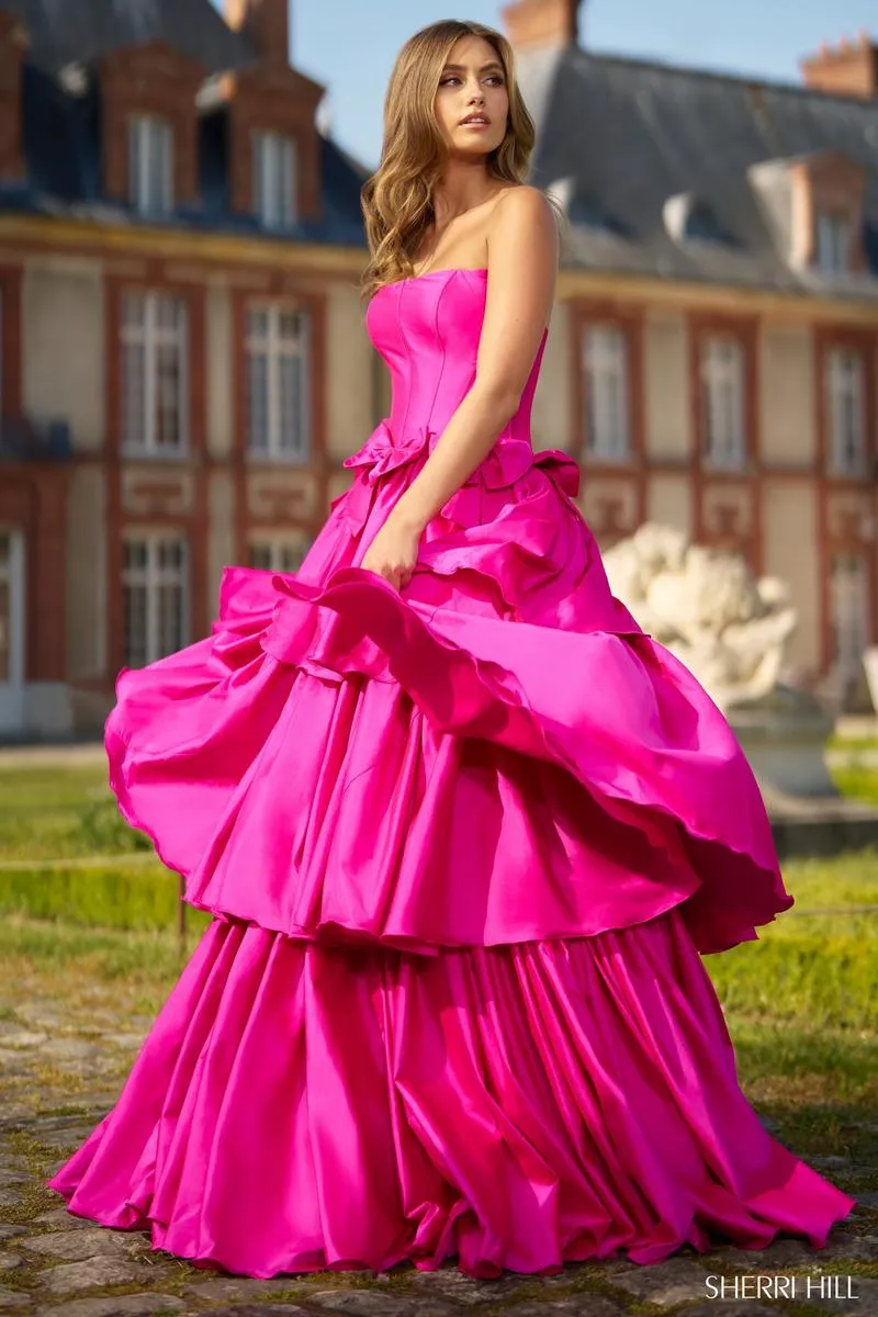 Sherri Hill Strapless Ruffle Prom Dress 56908 sold by Terry costa product image thumbnail 3