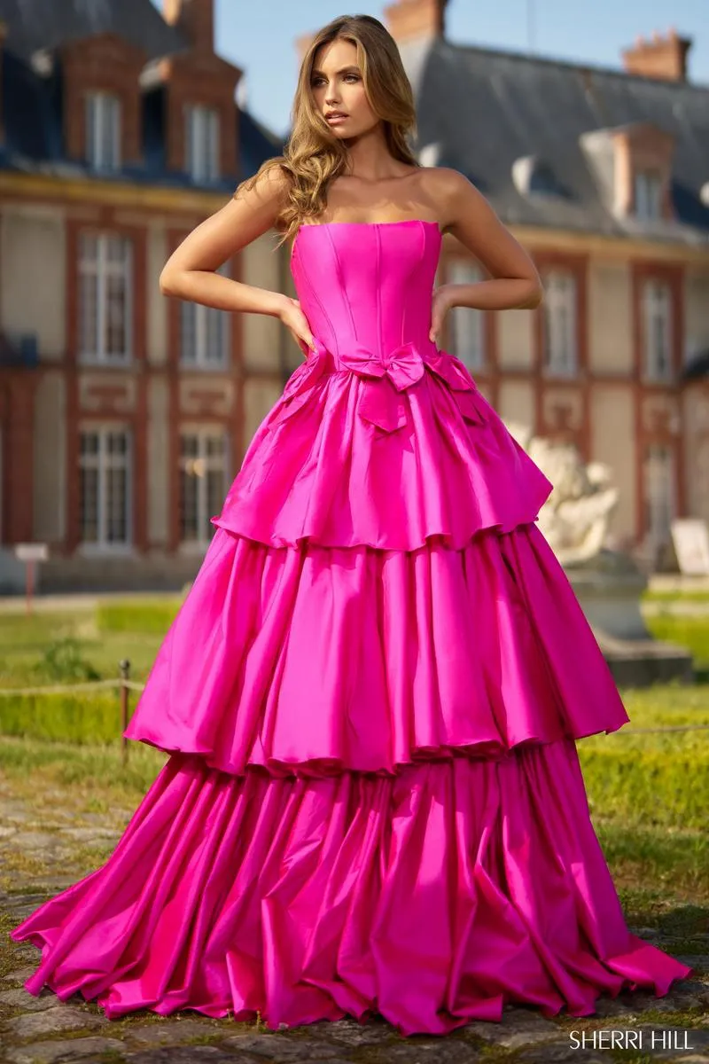 Sherri Hill Strapless Ruffle Prom Dress 56908 sold by Terry costa