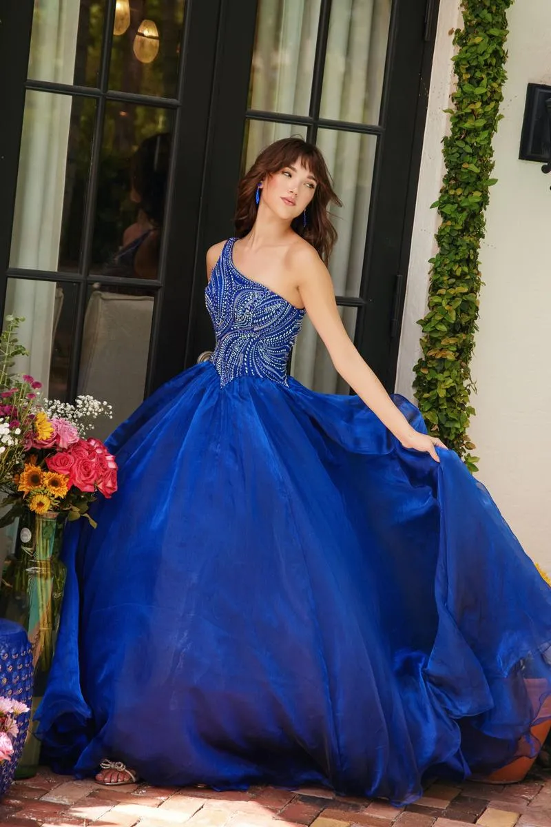 Ava Presley One Shoulder Beaded Ball Gown Prom Dress 29258 sold by Terry costa product image thumbnail 5