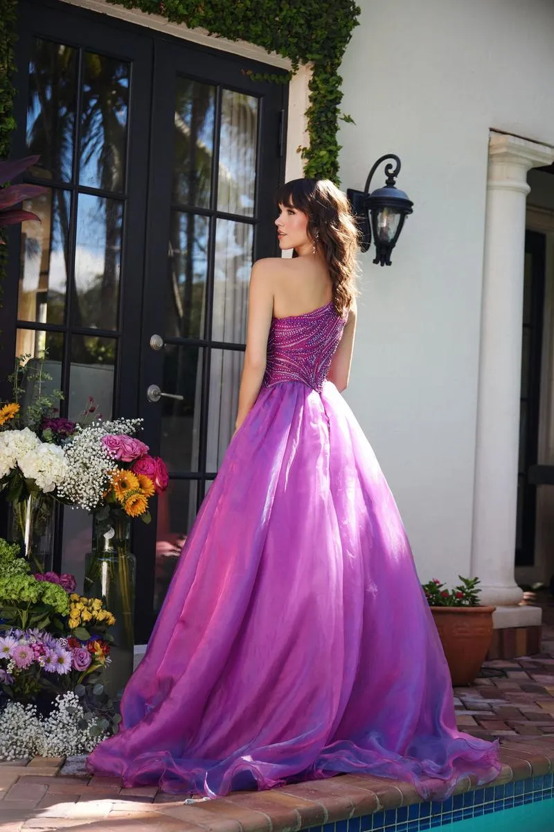 Ava Presley One Shoulder Beaded Ball Gown Prom Dress 29258 sold by Terry costa product image thumbnail 4