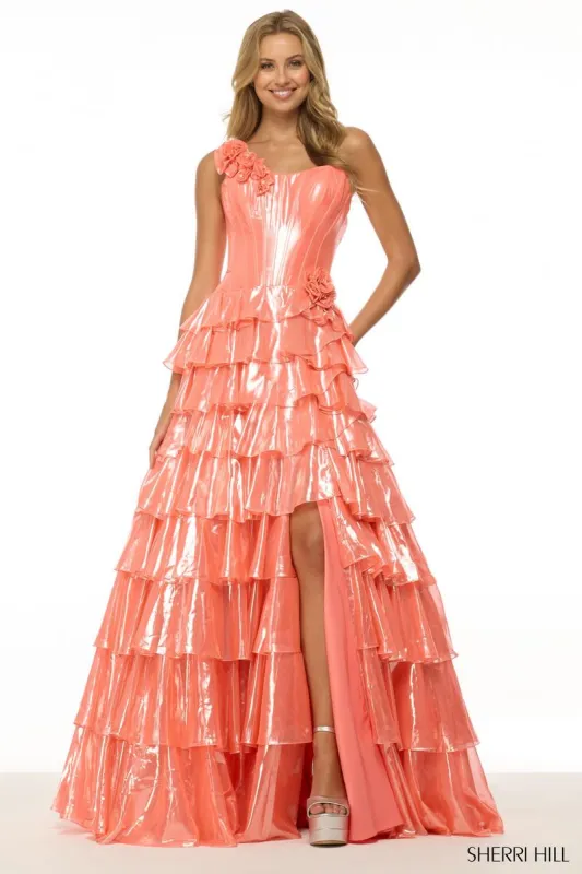 Sherri Hill Strapless Metallic Prom Dress 57125 sold by Terry costa