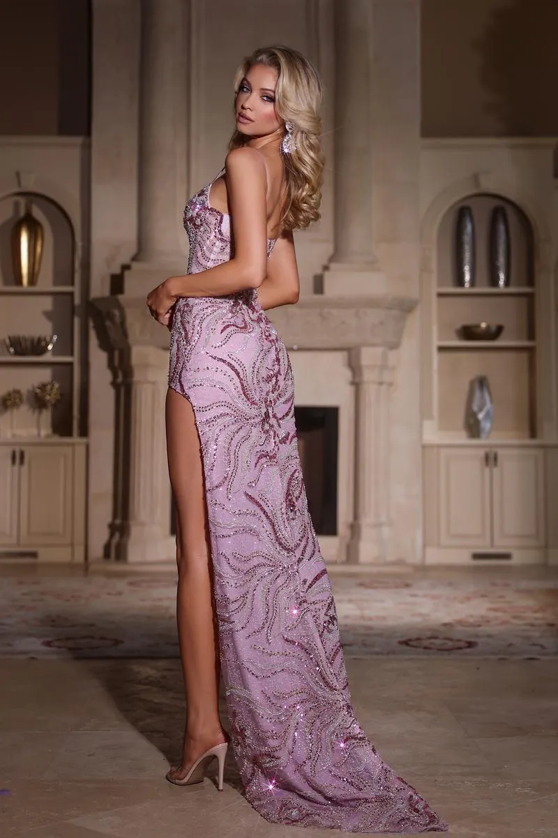 Portia & Scarlett Beaded Applique Prom Dress PS25288 sold by Terry costa product image thumbnail 2