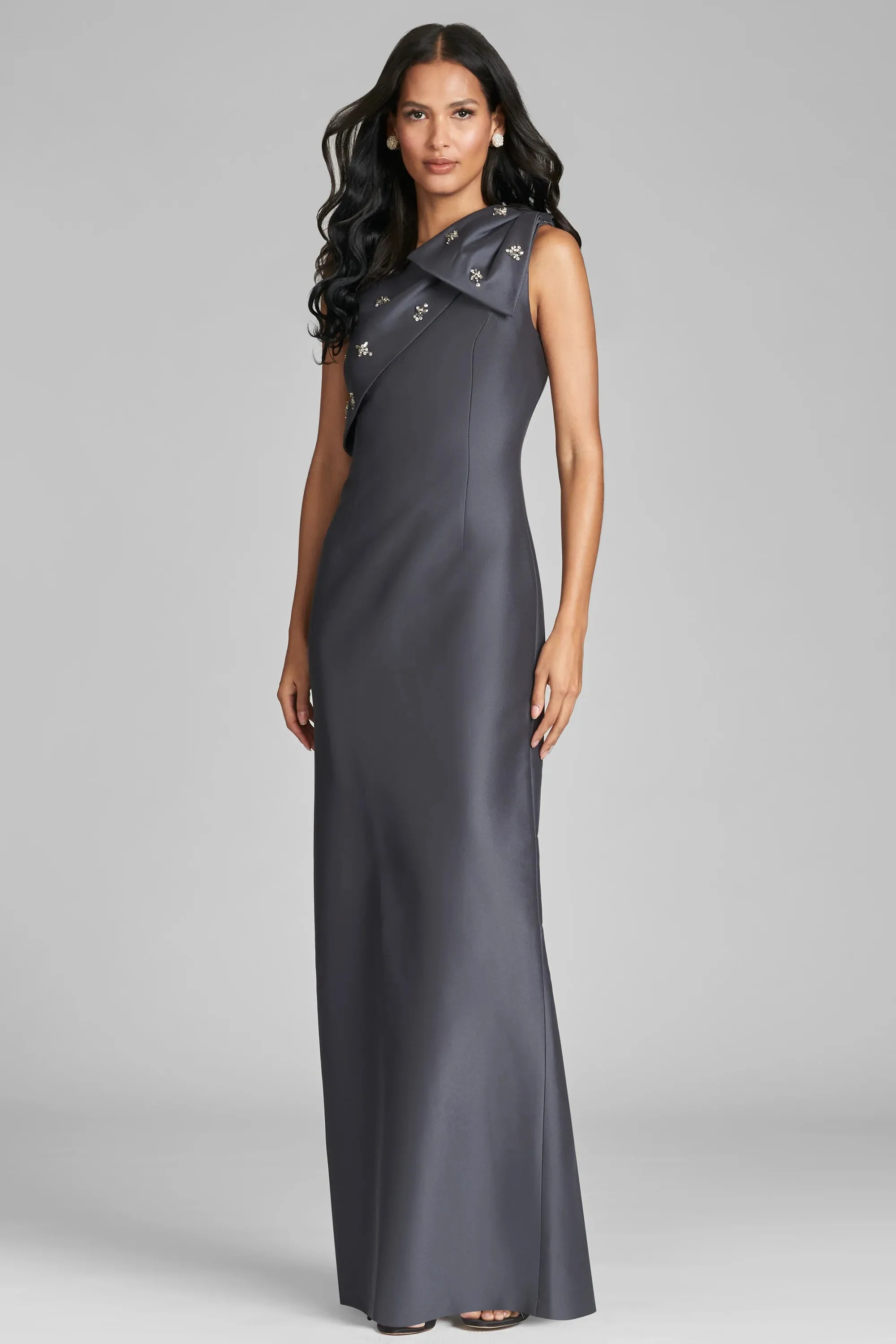 Sachin & Babi "Olivia" One Shoulder Bow Gown sold by Terry costa