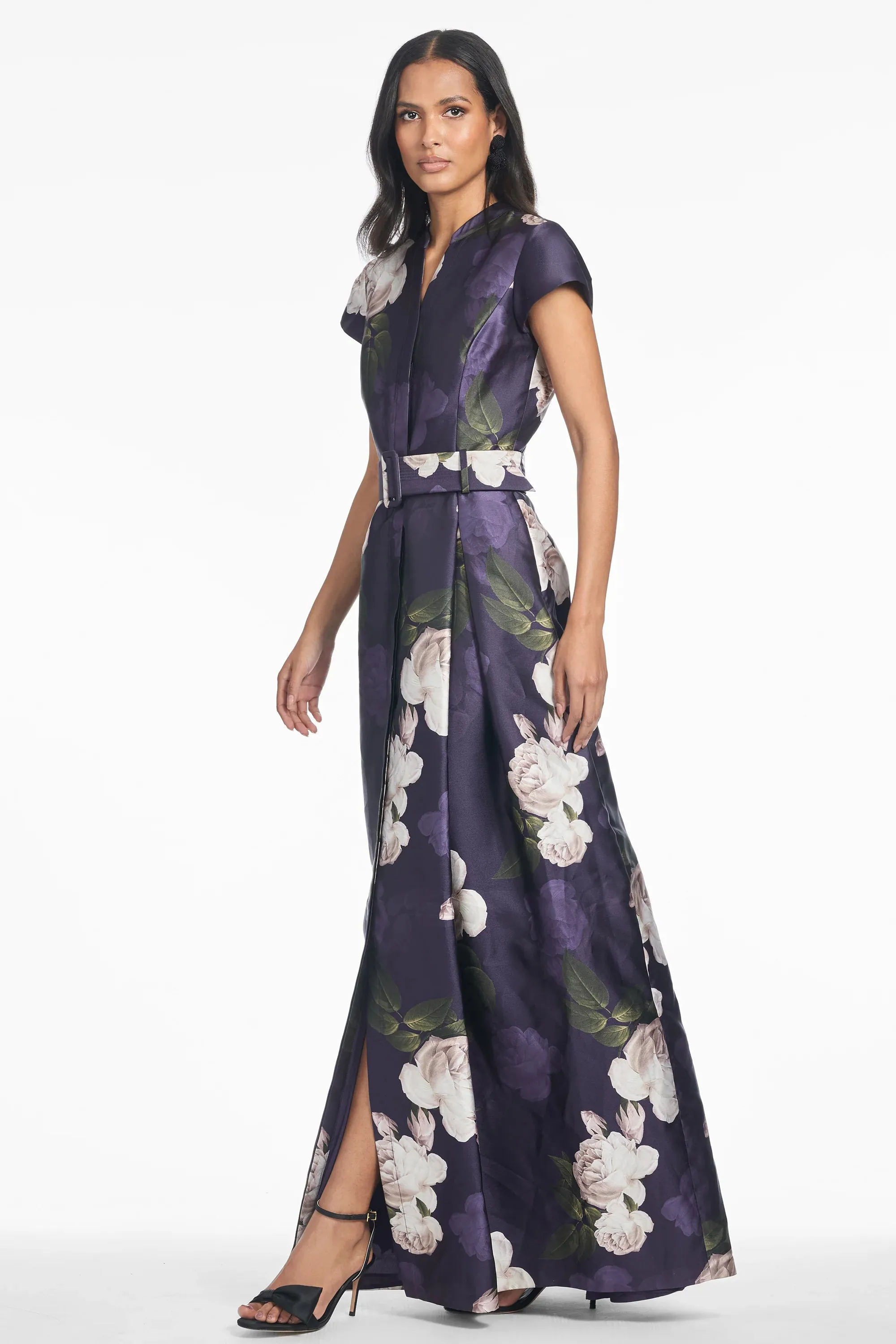 Sachin & Babi "Marta" Belted Floral A-line Gown sold by Terry costa product image thumbnail 4