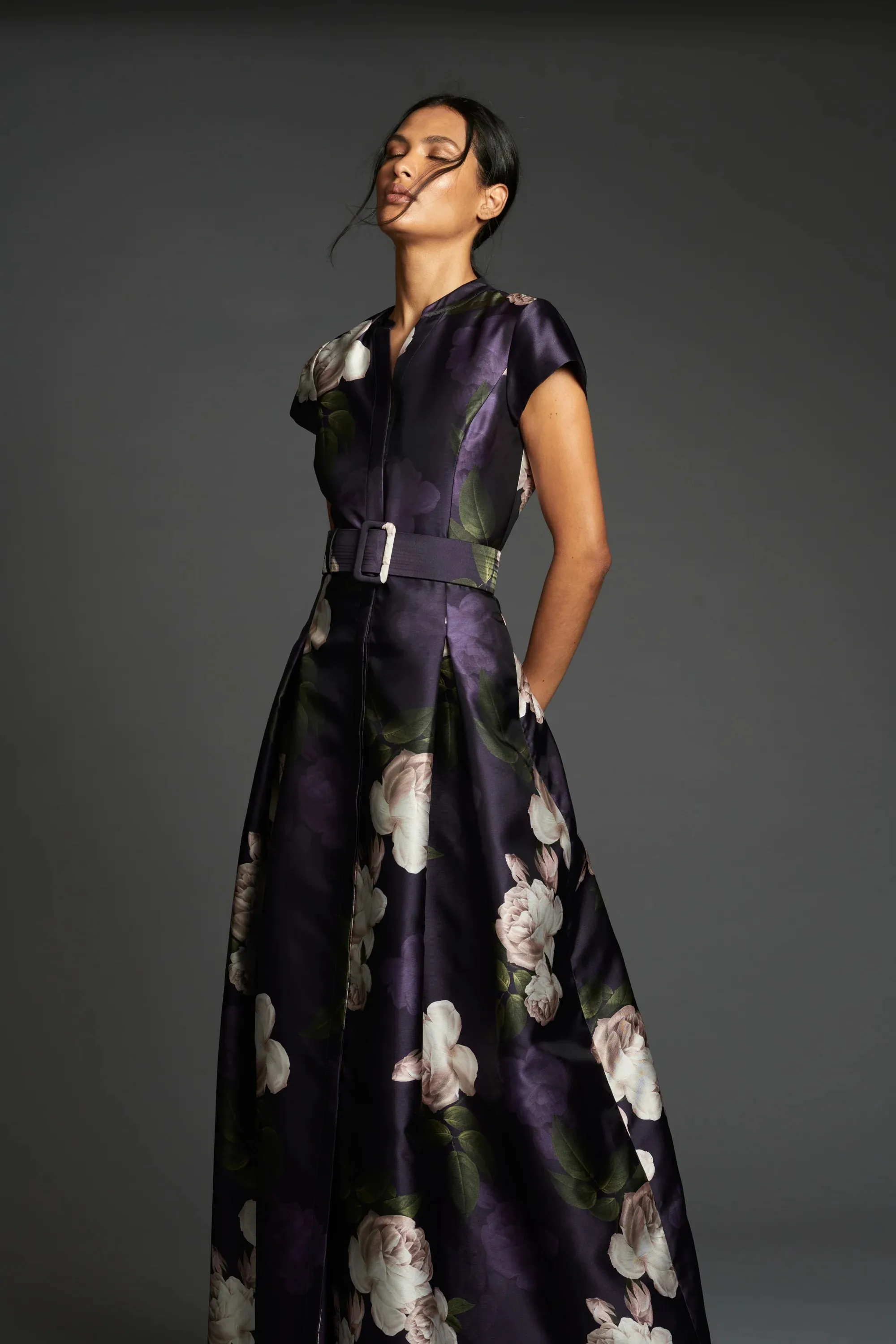 Sachin & Babi "Marta" Belted Floral A-line Gown sold by Terry costa product image thumbnail 3