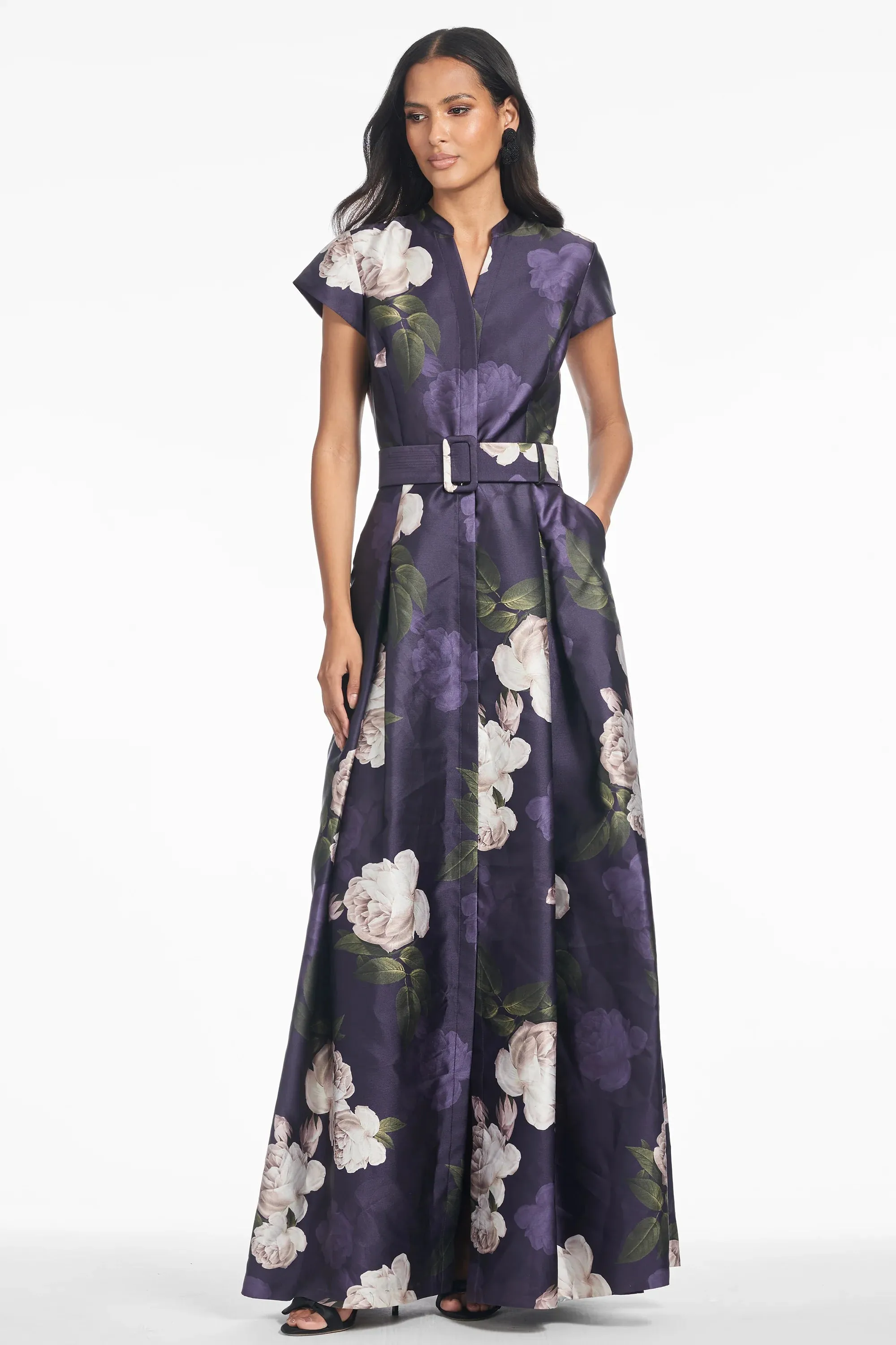 Sachin & Babi "Marta" Belted Floral A-line Gown sold by Terry costa product image thumbnail 2