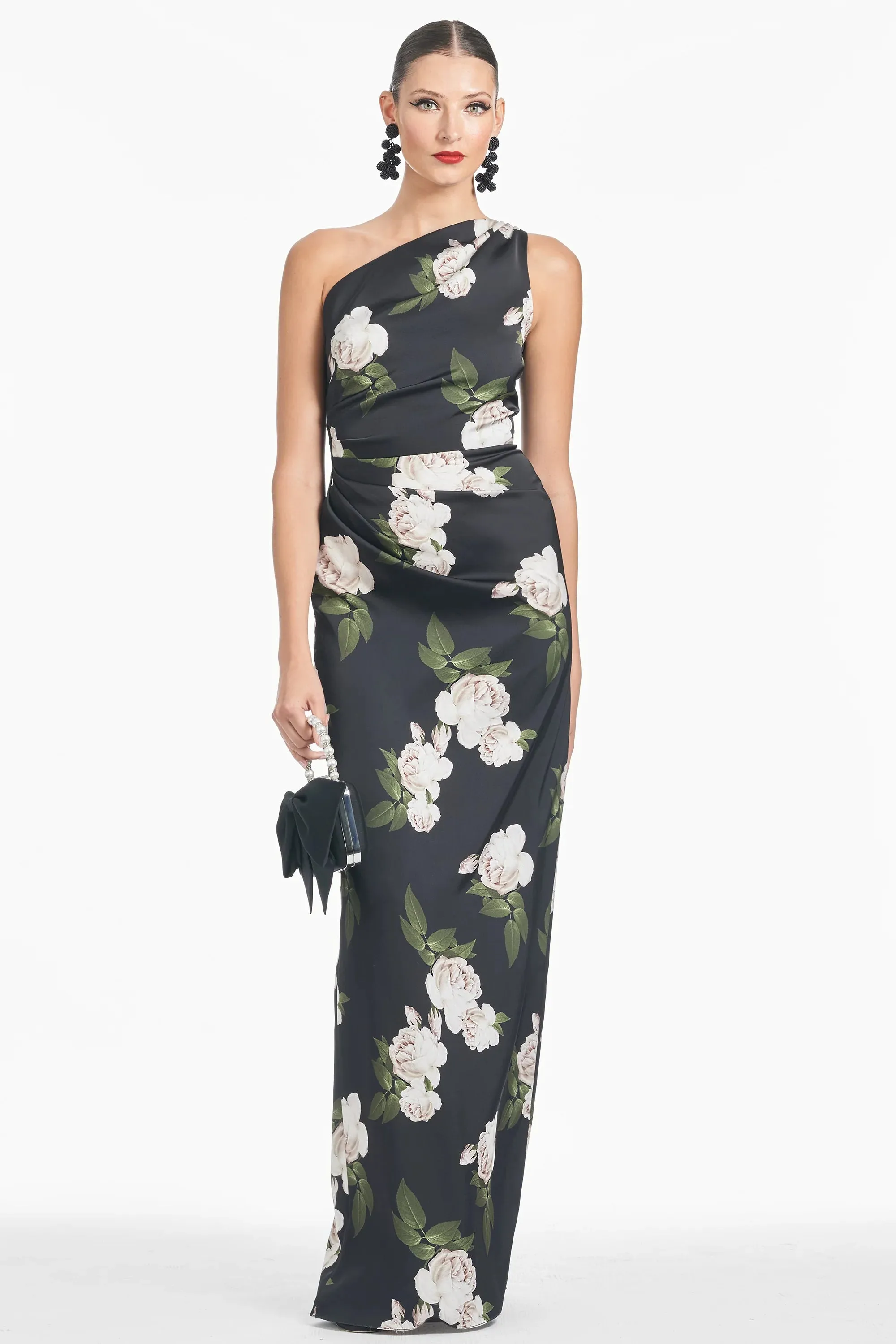 Sachin & Babi "Delancy" Floral One Shoulder Gown sold by Terry costa