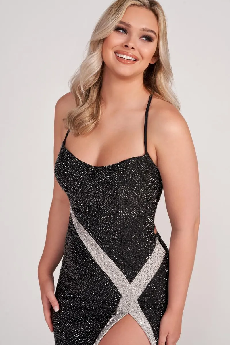 Ellie Wilde Long Heat Stone Prom Dress EW34031 sold by Terry costa product image thumbnail 3