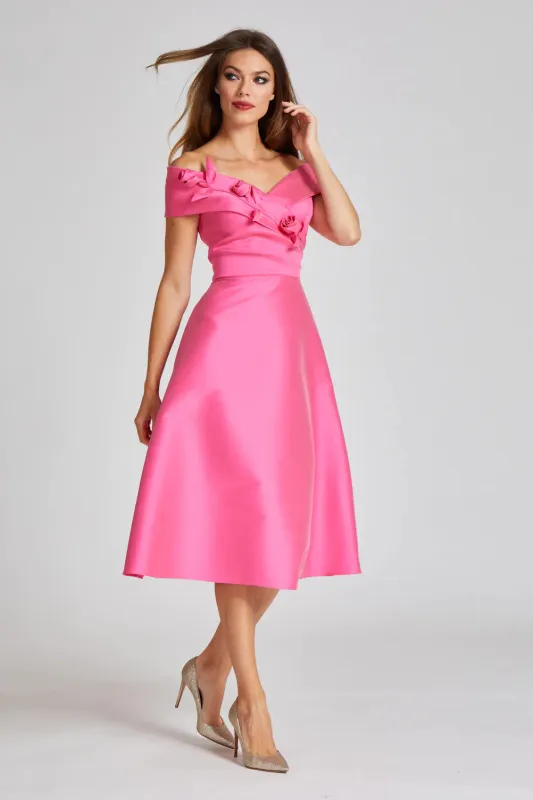 Teri Jon Stretch Gazar 3D Flower Trim Cocktail Dress 239224 sold by Terry costa