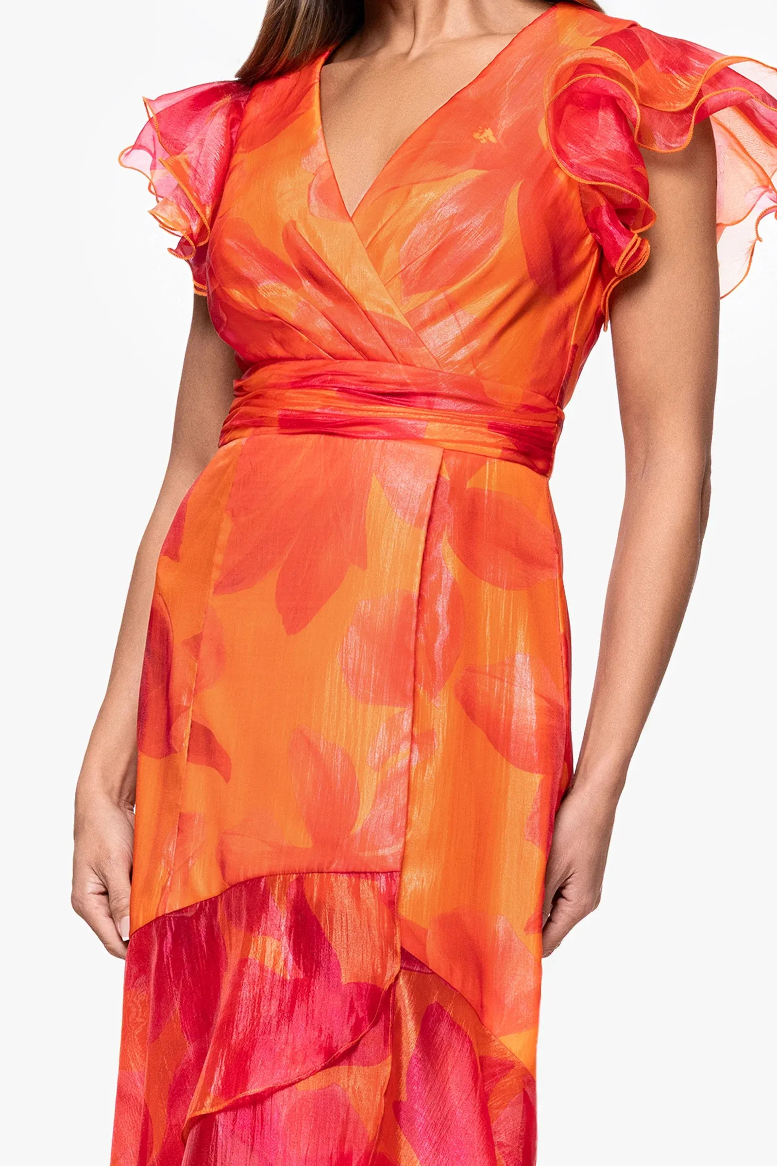 Xscape Evenings "Patricia" Floral Organza High Low Dress 6927X sold by Terry costa product image thumbnail 2