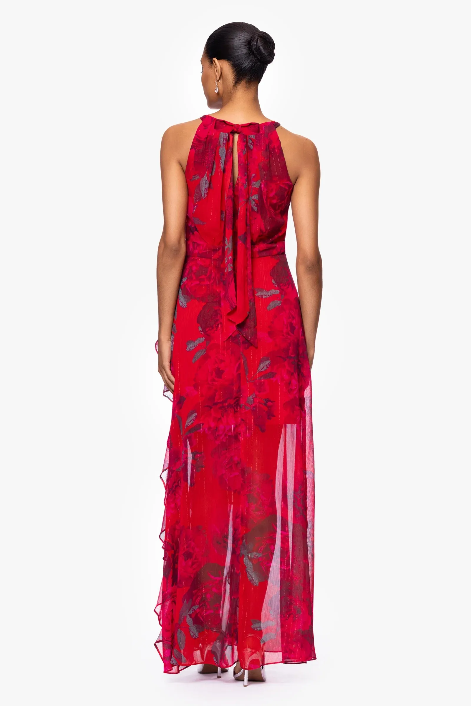 Betsy and Adam "Ginny" Chiffon Print Ruffle Dress A27036 sold by Terry costa product image thumbnail 3