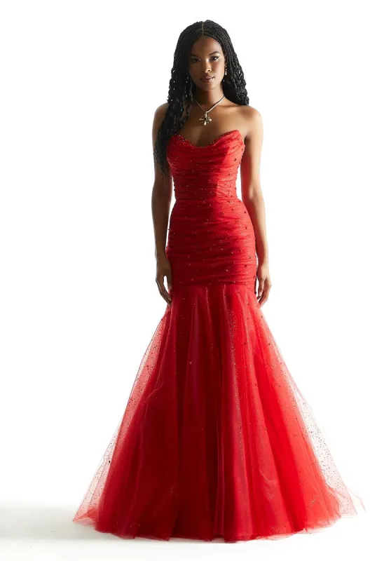 Morilee Strapless Ruched Mermaid Prom Dress 49046 made by Mori Lee
