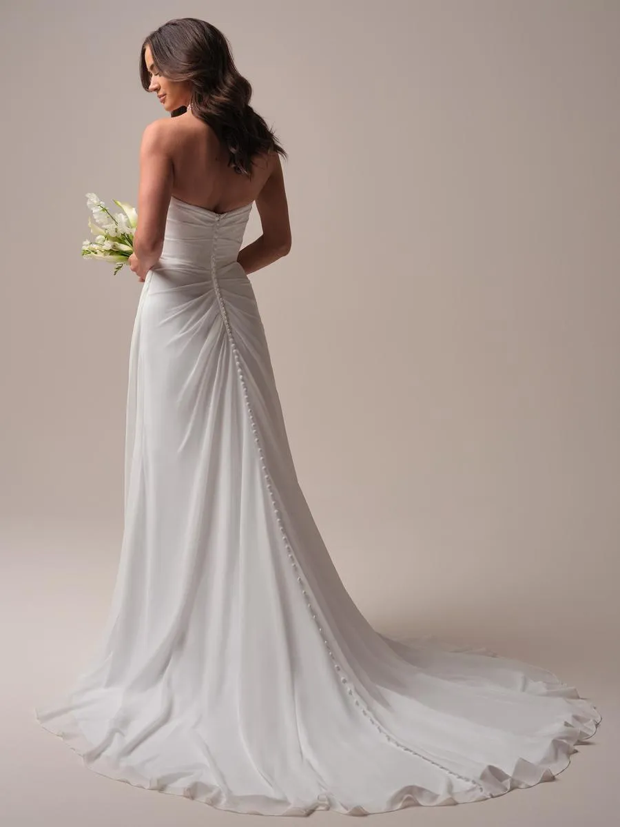 Rebecca Ingram "Francesca" Whimsical Chiffon Strapless Bridal Gown sold by Terry costa product image thumbnail 5
