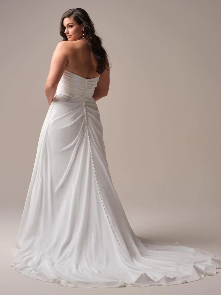 Rebecca Ingram "Francesca" Whimsical Chiffon Strapless Bridal Gown sold by Terry costa product image thumbnail 2