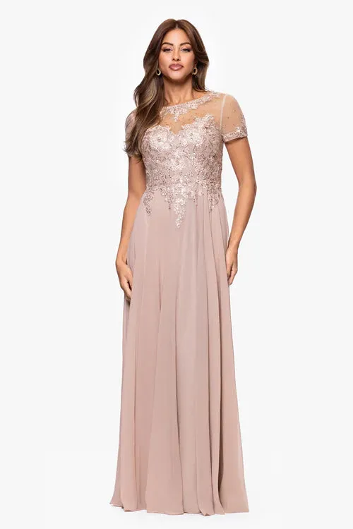 Xscape Evenings "Angelica" Chiffon Beaded Dress 6182X sold by Terry costa product image thumbnail 3