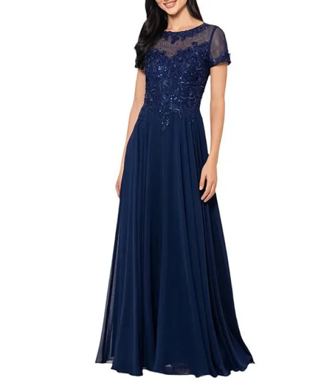 Xscape Evenings "Angelica" Chiffon Beaded Dress 6182X sold by Terry costa