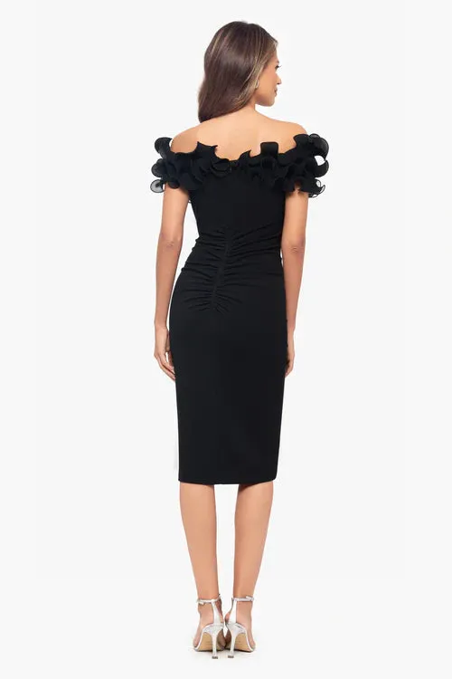 Xscape Evenings "Natalia" Ruffle Knee Length Dress 6298X sold by Terry costa product image thumbnail 3