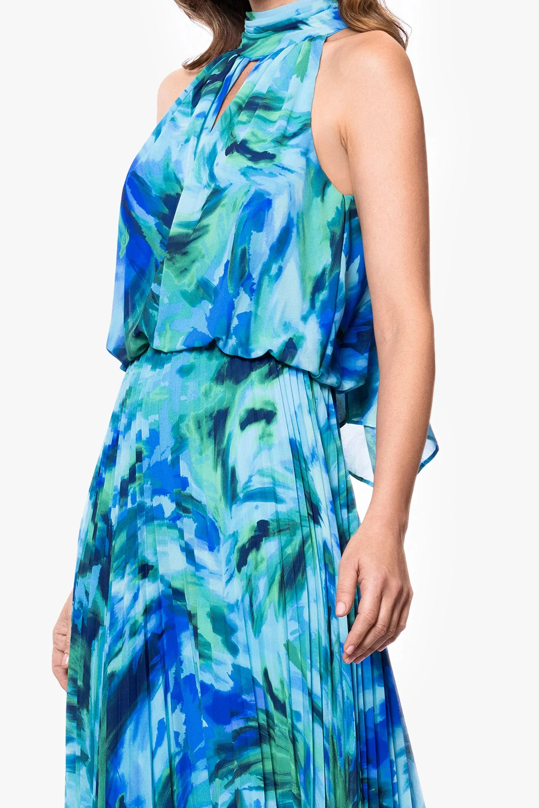 Xscape Evenings "Maeve" Floral Print Chiffon Mock Neck Dress 6876X sold by Terry costa product image thumbnail 2