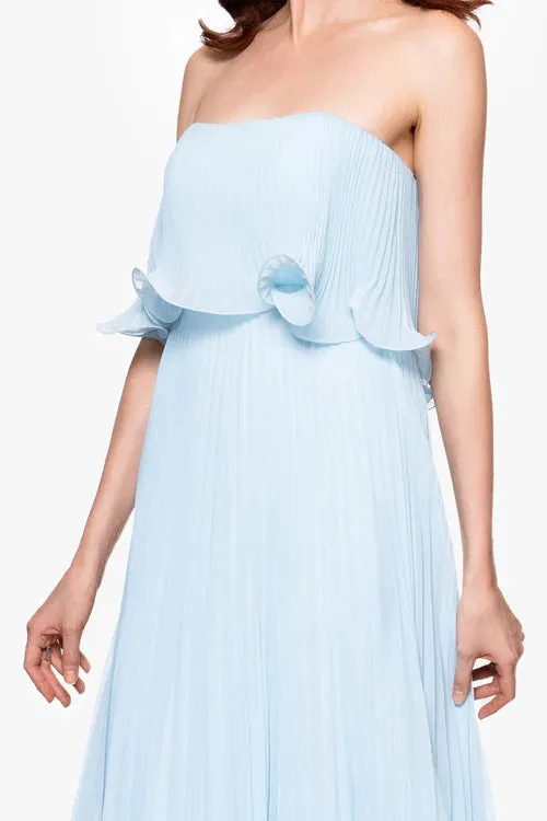Betsy & Adam "Zoe" Strapless Chiffon Pleated Dress A27098 sold by Terry costa product image thumbnail 5