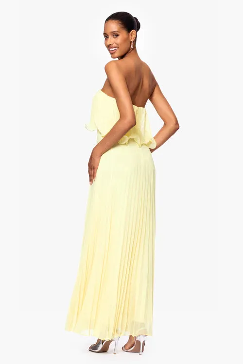 Betsy & Adam "Zoe" Strapless Chiffon Pleated Dress A27098 sold by Terry costa product image thumbnail 2
