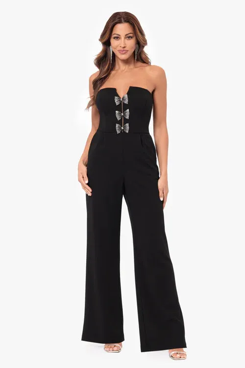 Betsy & Adam "Melinda" Embellished Bow Jumpsuit A26617 sold by Terry costa
