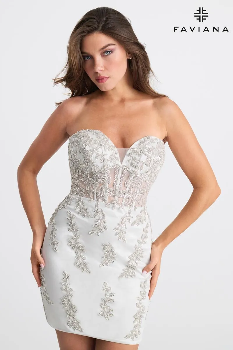 Faviana Strapless Corset Homecoming Dress 11317 sold by Terry costa product image thumbnail 5