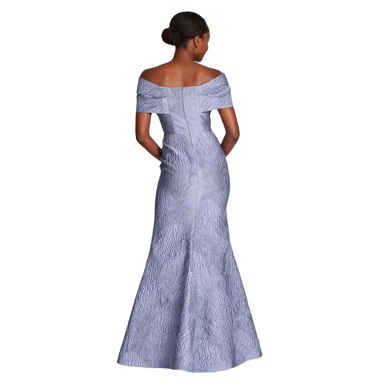 Teri Jon Off the Shoulder Jacquard Evening Dress 206026 sold by Terry costa product image thumbnail 4