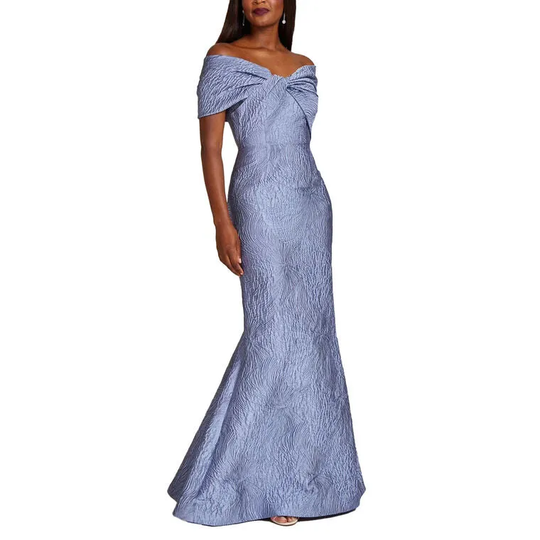 Teri Jon Off the Shoulder Jacquard Evening Dress 206026 sold by Terry costa product image thumbnail 3