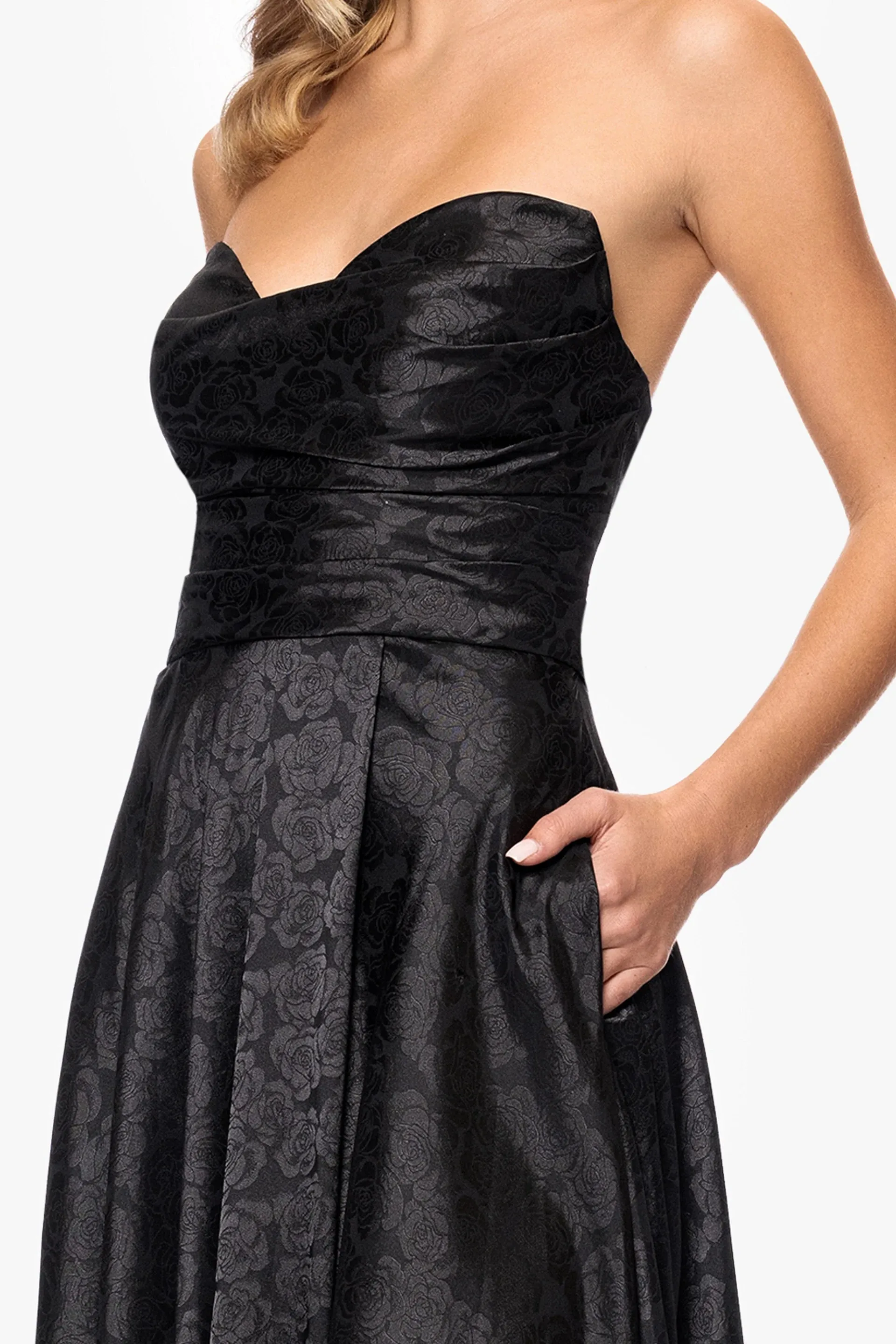 Blondie Nites "Raquel" Strapless Jacquard Dress 5301BN sold by Terry costa product image thumbnail 2