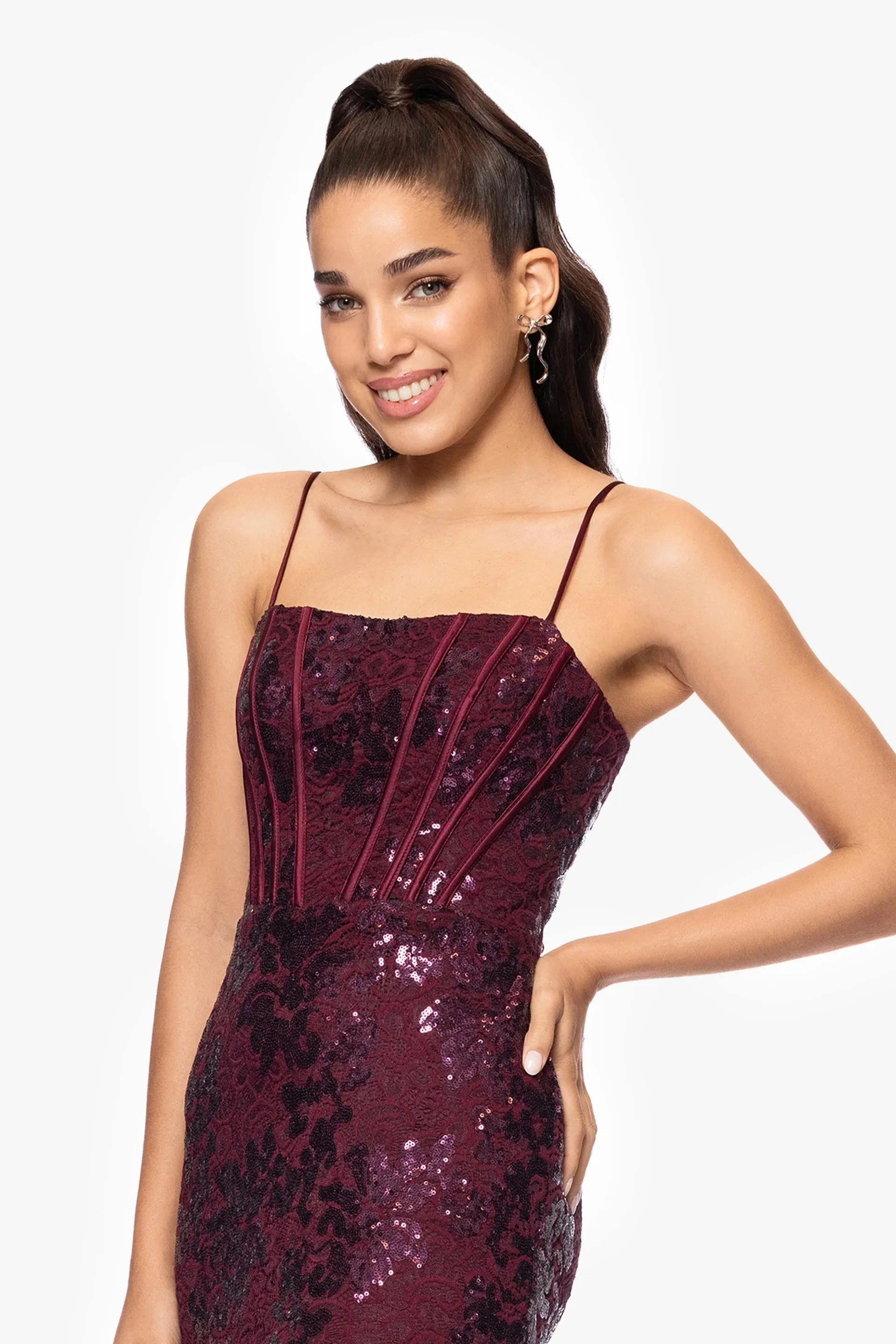 Blondie Nites "Annie" Sequin Lace Dress 5247BN sold by Terry costa product image thumbnail 2