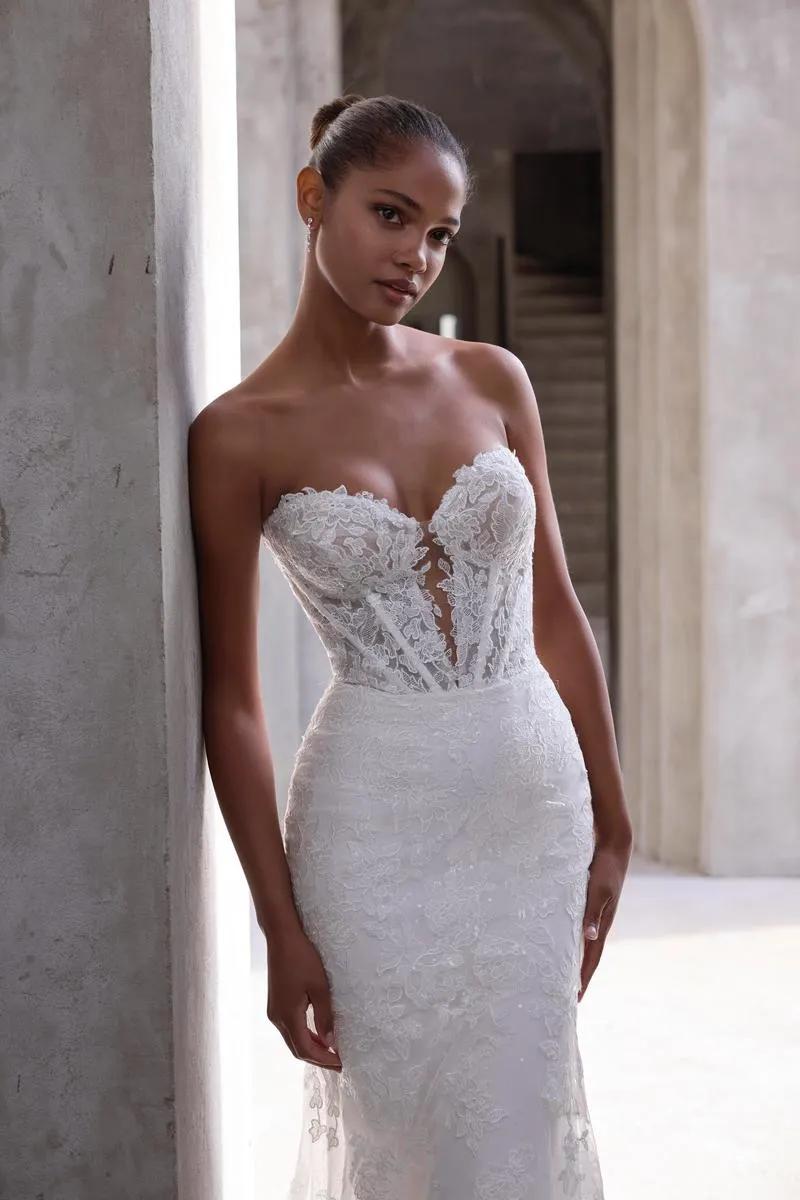 Morilee Bridal "Vasiliki" Lace Fit & Flare Bridal Gown with Sleeves 2940 sold by Terry costa product image thumbnail 5