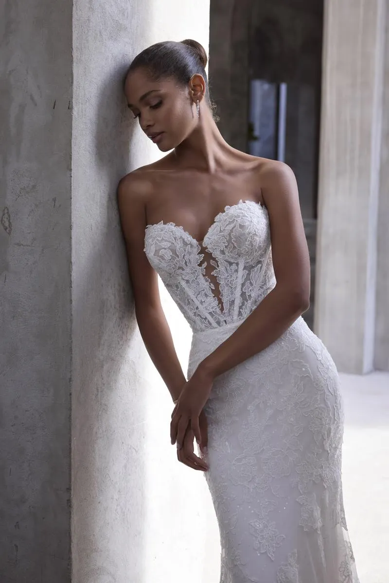 Morilee Bridal "Vasiliki" Lace Fit & Flare Bridal Gown with Sleeves 2940 sold by Terry costa product image thumbnail 4