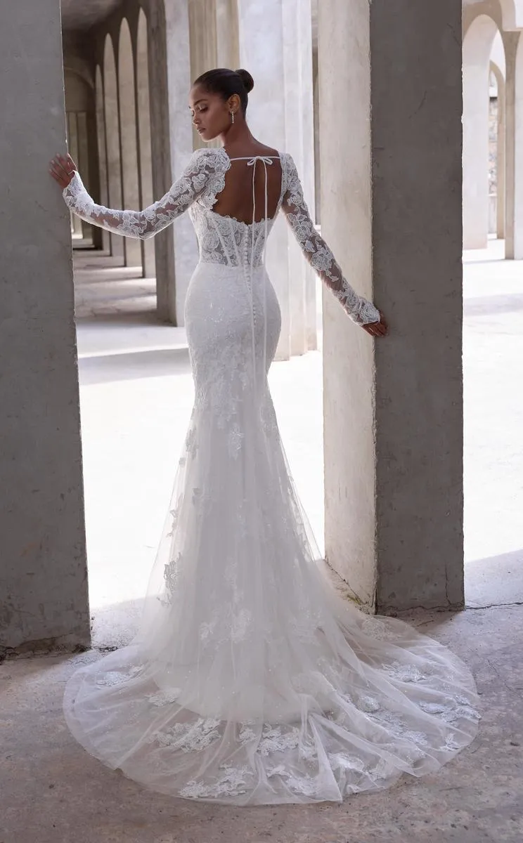 Morilee Bridal "Vasiliki" Lace Fit & Flare Bridal Gown with Sleeves 2940 sold by Terry costa product image thumbnail 2
