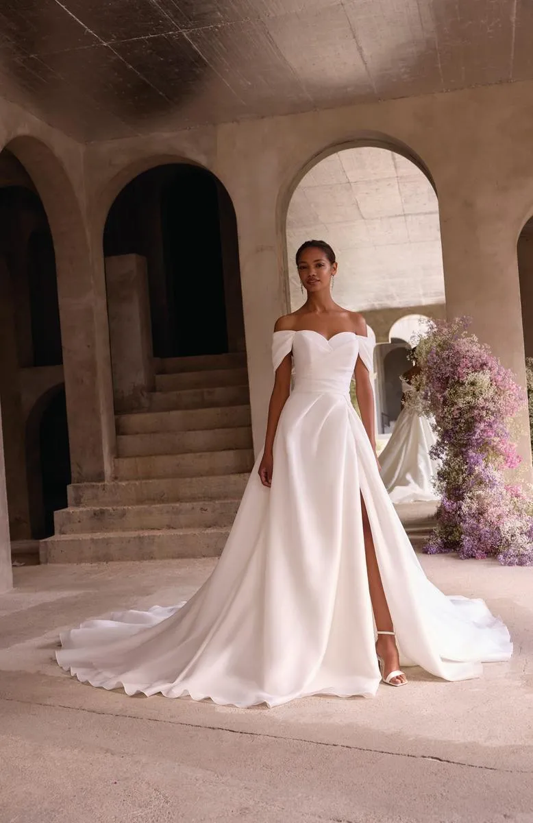 Morilee "Andromeda" Classic A-line Bridal Gown with Slit 2911 sold by Terry costa product image thumbnail 3