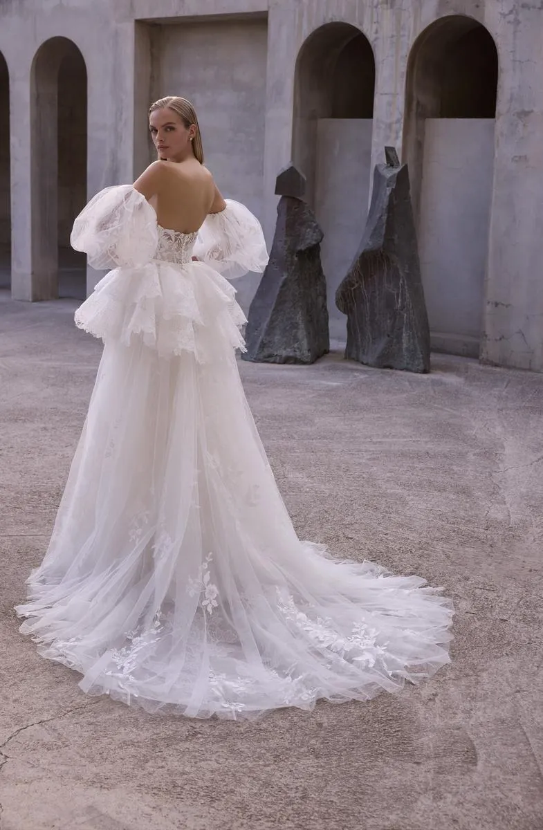 Morilee "Cordia" Chantilly Lace Strapless Ballgown sold by Terry costa product image thumbnail 2