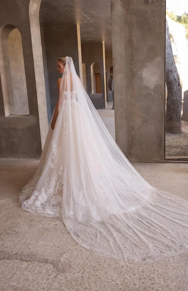 Morilee "Myra" Swiss Dot Strapless Ballgown Bridal Gown sold by Terry costa product image thumbnail 2