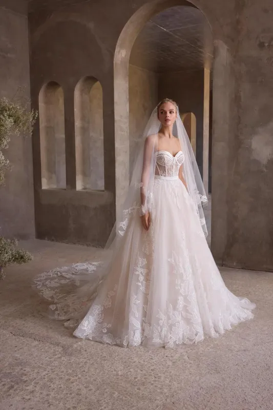 Morilee "Myra" Swiss Dot Strapless Ballgown Bridal Gown sold by Terry costa