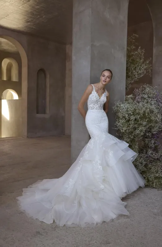 Morilee "Demetra" Fit and Flare Lace Bridal Gown sold by Terry costa