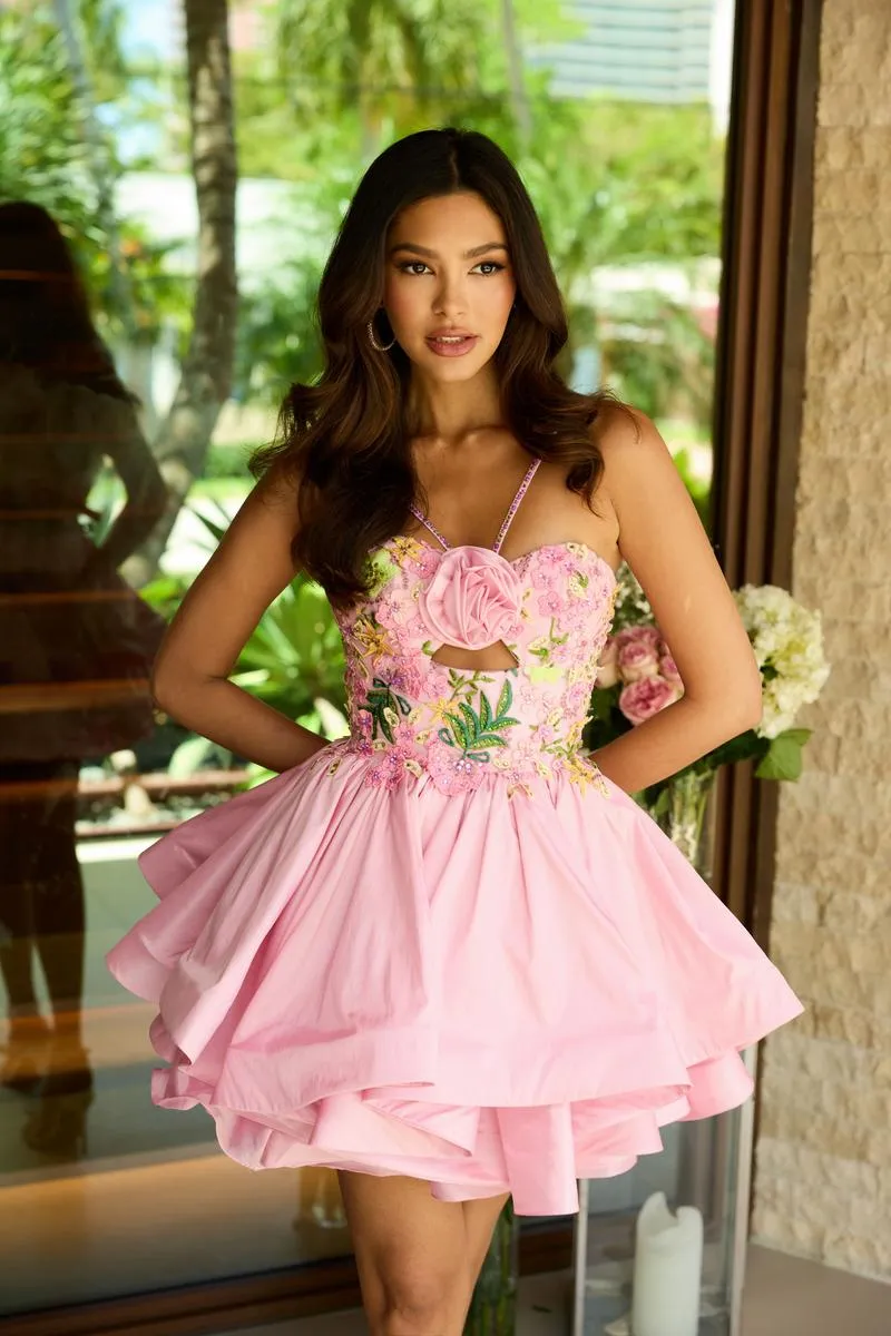Ava Presley Halter Floral Applique HoCo Dress 26348 sold by Terry costa product image thumbnail 3