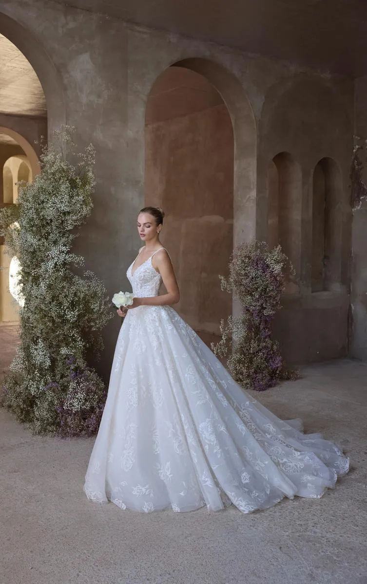 Morilee "Rosie" Delicate A-line Lace Bridal Gown with Straps 2988 sold by Terry costa