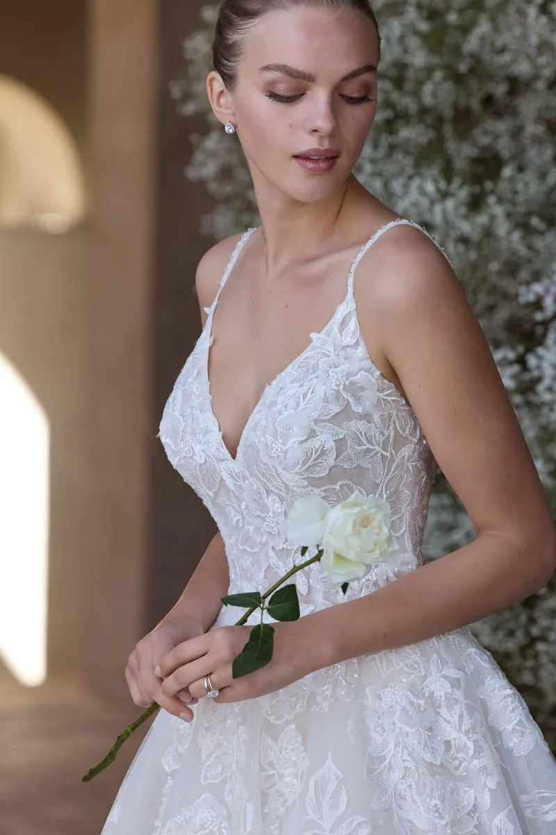 Morilee "Rosie" Delicate A-line Lace Bridal Gown with Straps 2988 sold by Terry costa product image thumbnail 3