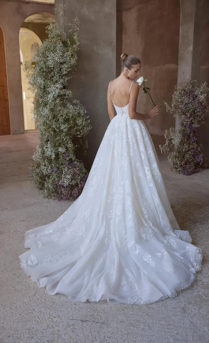 Morilee "Rosie" Delicate A-line Lace Bridal Gown with Straps 2988 sold by Terry costa product image thumbnail 2