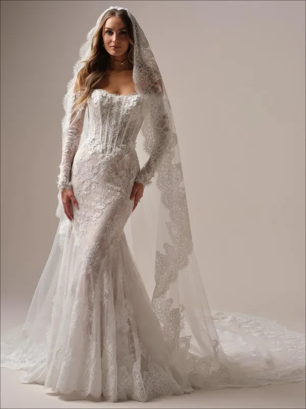 Maggie Sottero "Takera" Fit and Flare Lace Bridal Gown sold by Terry costa