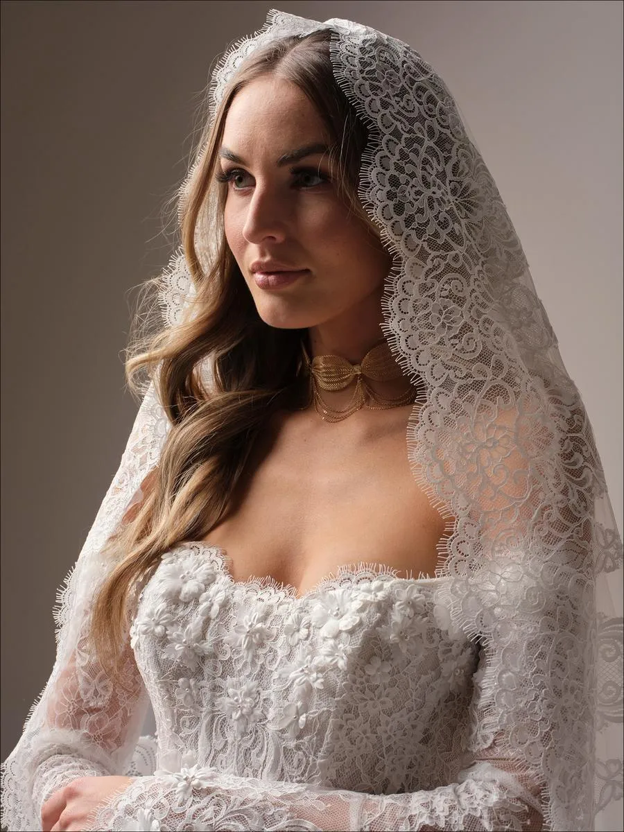 Maggie Sottero "Takera" Fit and Flare Lace Bridal Gown sold by Terry costa product image thumbnail 5