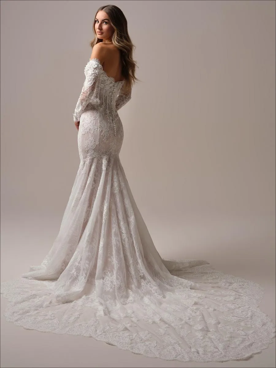 Maggie Sottero "Takera" Fit and Flare Lace Bridal Gown sold by Terry costa product image thumbnail 4