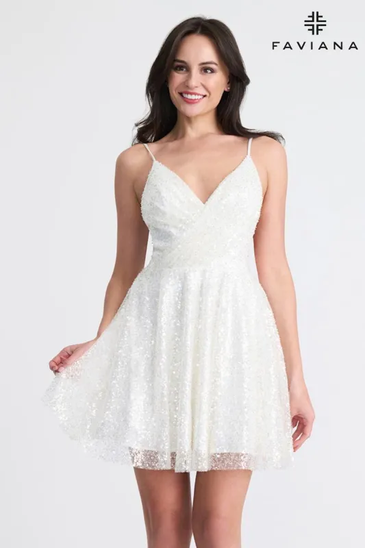 Faviana Shimmering A-Line HoCo Dress 11319 sold by Terry costa