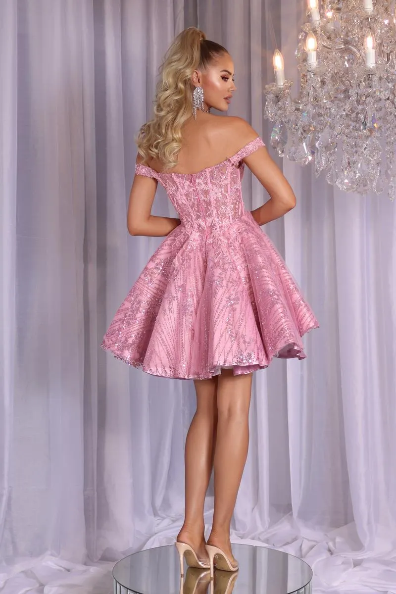 Portia and Scarlett Short A-Line Cocktail Dress PS25735 sold by Terry costa product image thumbnail 2